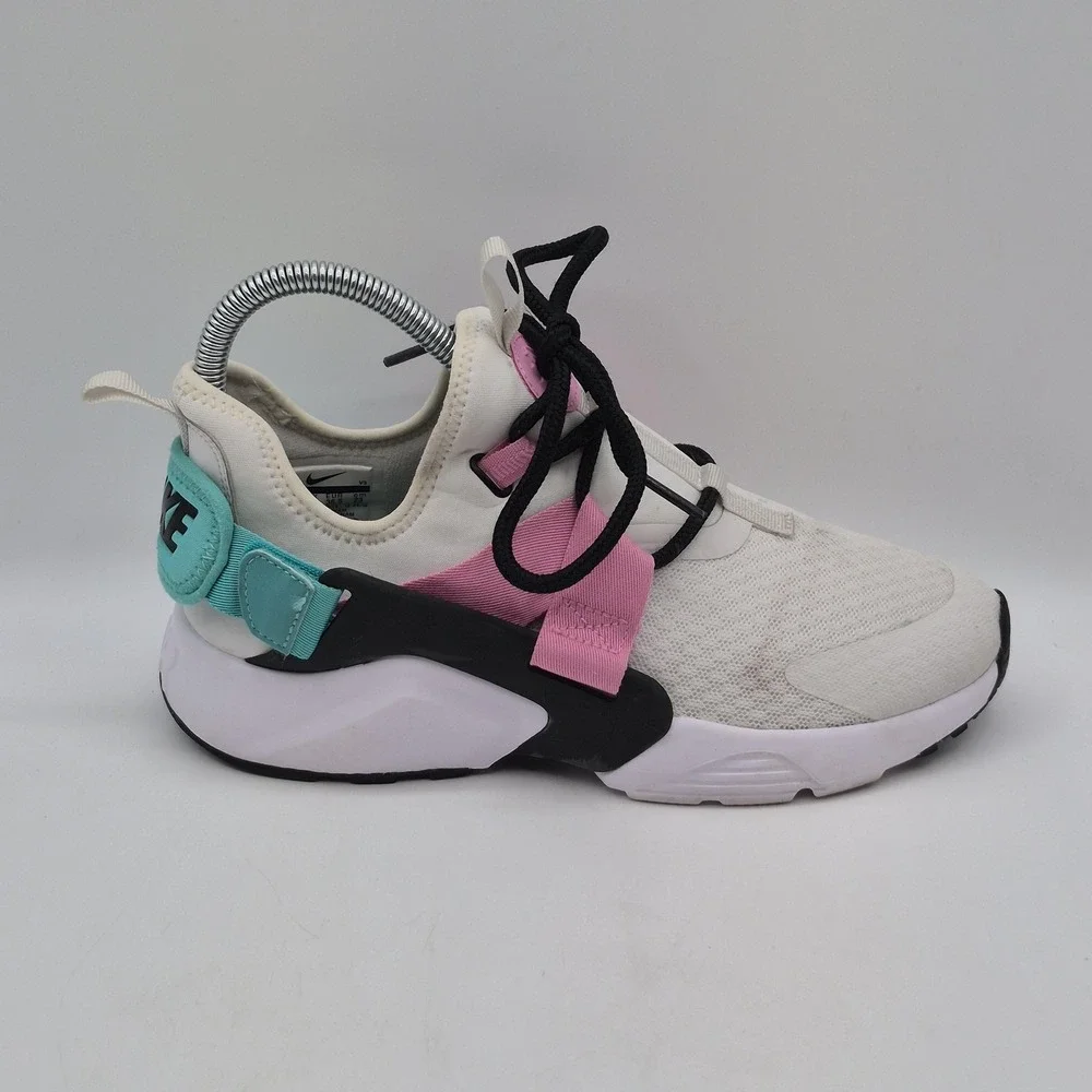 Nike Air Huarache City Low‎ Shoes Womens Size 6 White Pink Teal Black AH6804-014